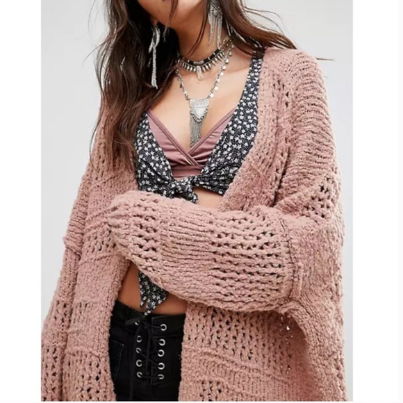 Free People Sweaters - Free People Saturday Morning Chunky Knit Open Cardigan